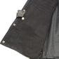 Club Vest CVM1360 Men's Classic Side Lace Black Denim Motorcycle Vest with Snap Buttons