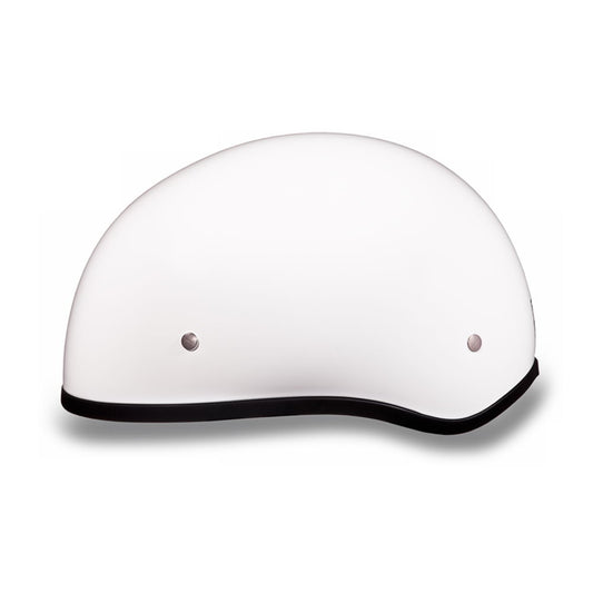 Close Out Clearance Daytona Helmets D1-CNS ‘Skull Cap' HI-Gloss White Half Face Helmet without Visor