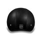 Close Out Daytona Helmets D3-ANS ‘Skull Cap' Black Leather Covered Half Face Helmet without Visor