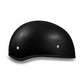 Close Out Clearance Daytona Helmets D3-ANS ‘Skull Cap' Black Leather Covered Half Face Helmet without Visor