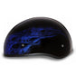 Close Out Daytona Helmets D6-SFB ‘Skull Cap’ with Blue Skull Flames Half Face Helmet