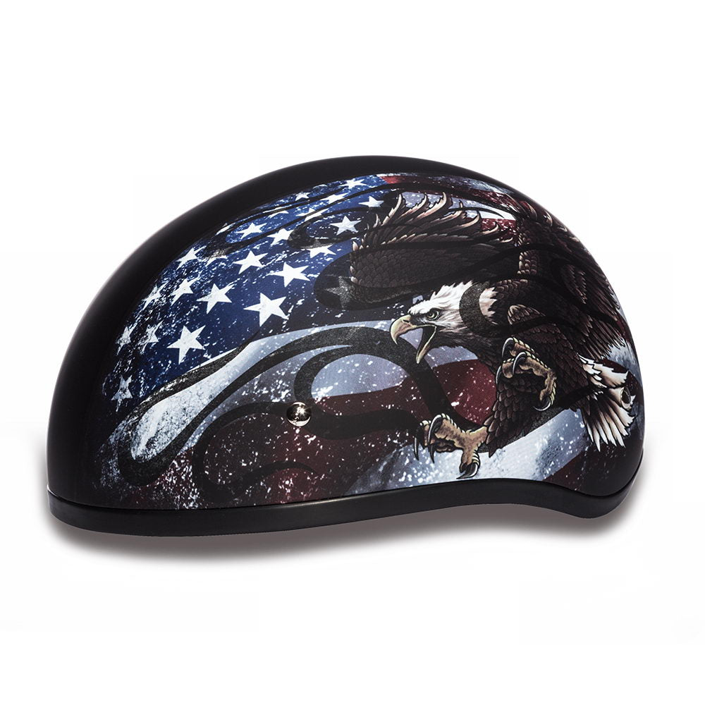 Close Out Daytona Helmets D6-USA ‘Skull Cap’ with USA Flag and Eagle Half Face Helmet