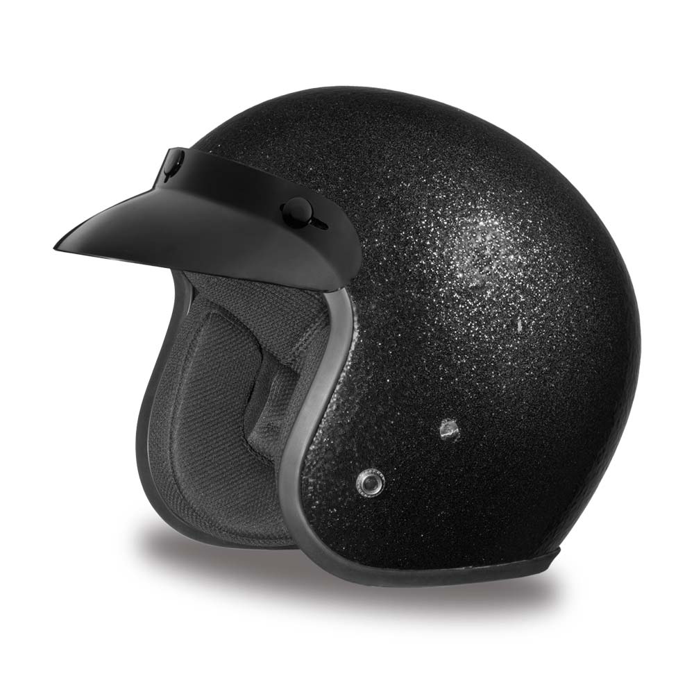 Close Out Daytona Helmets DC7-A ‘Cruiser’ Black Metal Flake ¾ Open Face Helmet