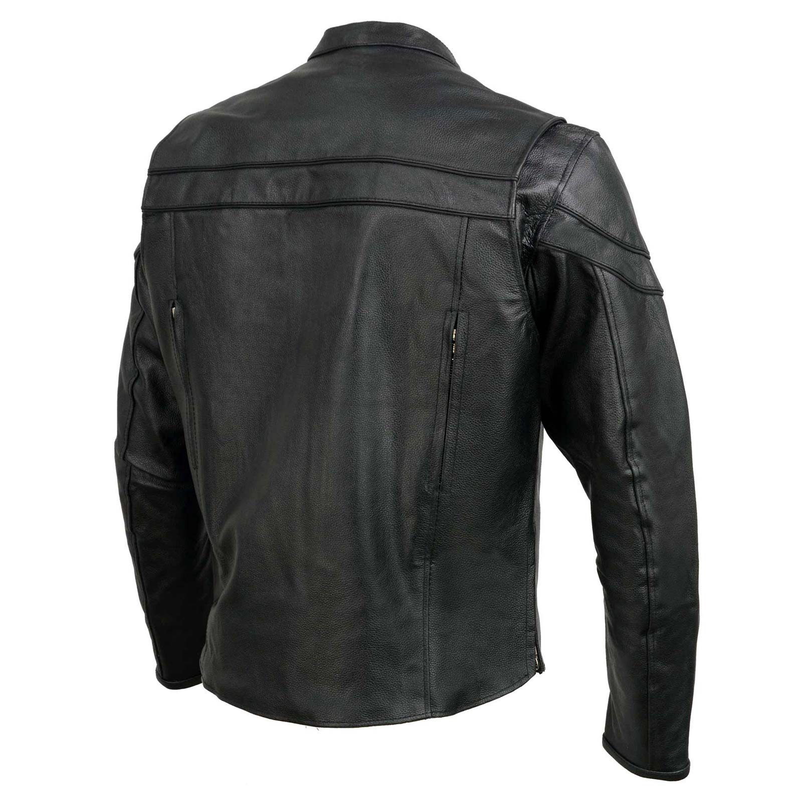 Event Leather Men's Black Sporty Scooter Crossover Motorcycle Riding  Leather Jacket EL1408