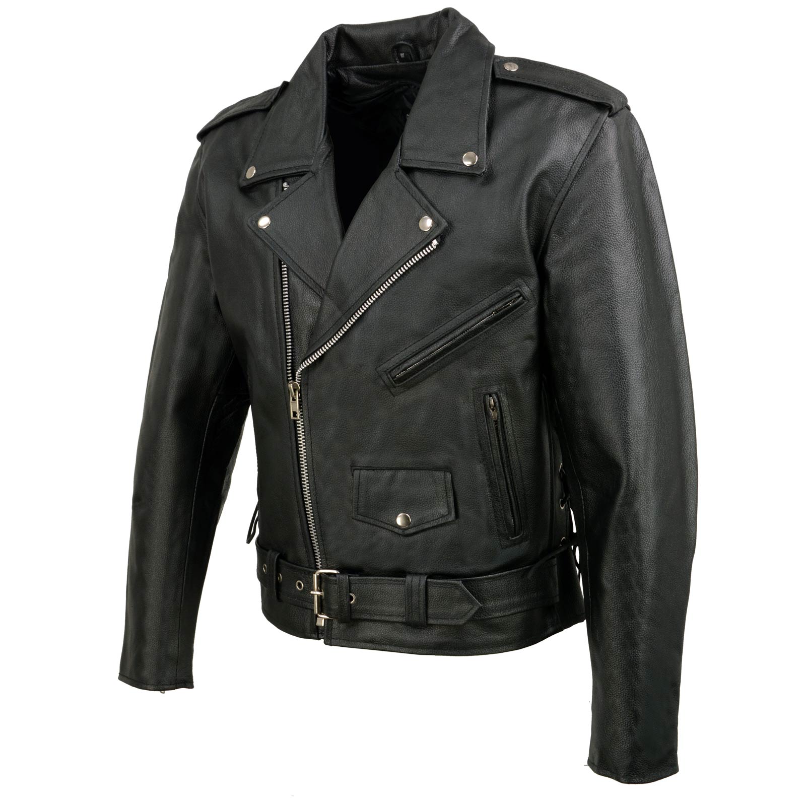 Event Leather EL5411 Men's Black Classic Side Lace Motorcycle Leather  Jacket – Motorcycle Riding Jackets