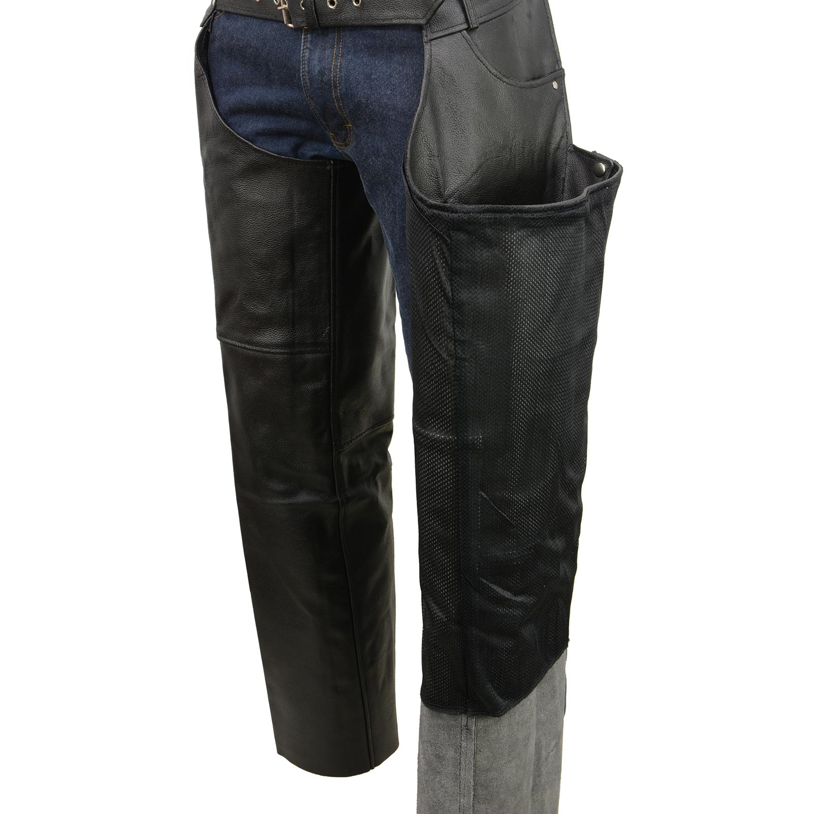 Mens black hot sale leather chaps