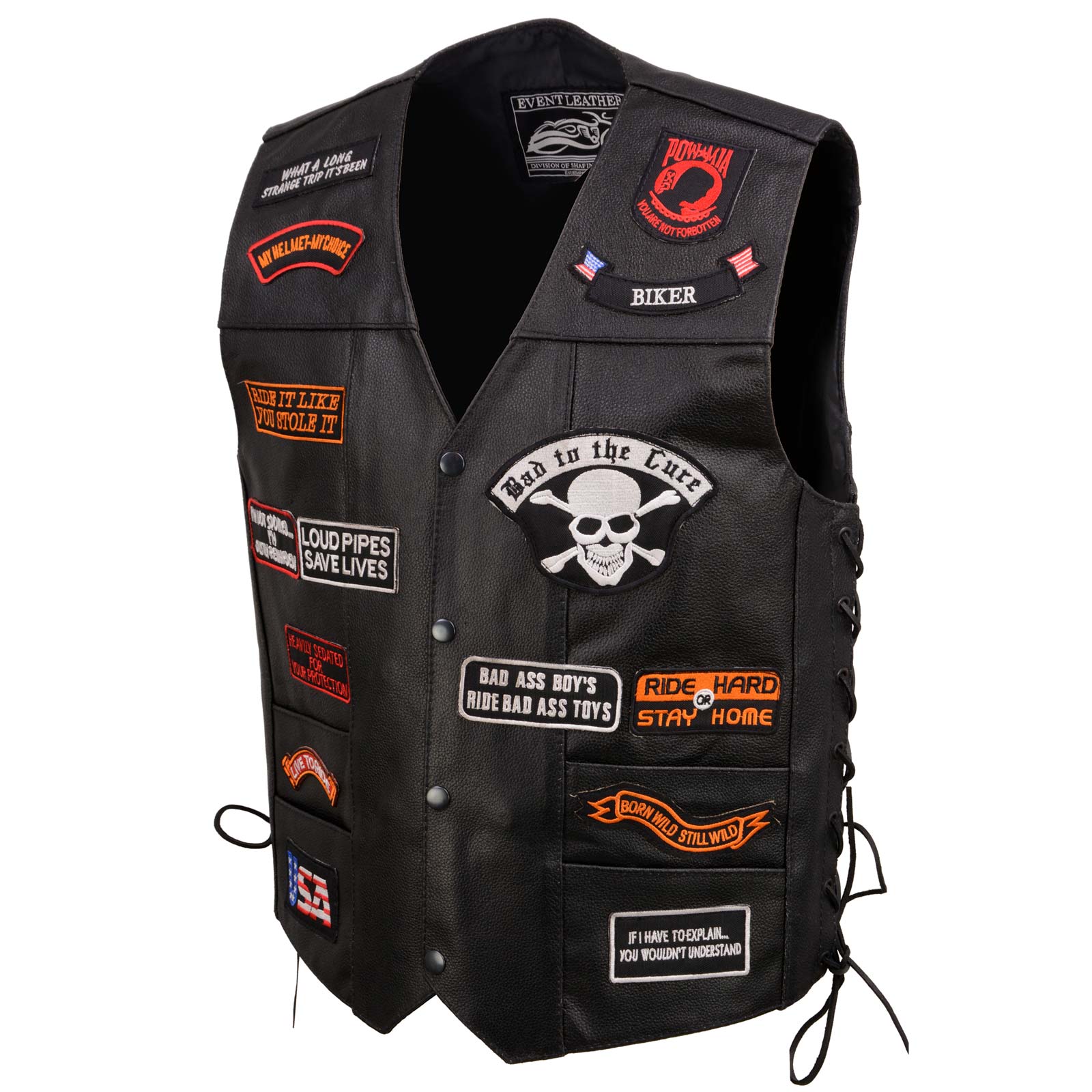 Genuine leather offers motorcycle vest