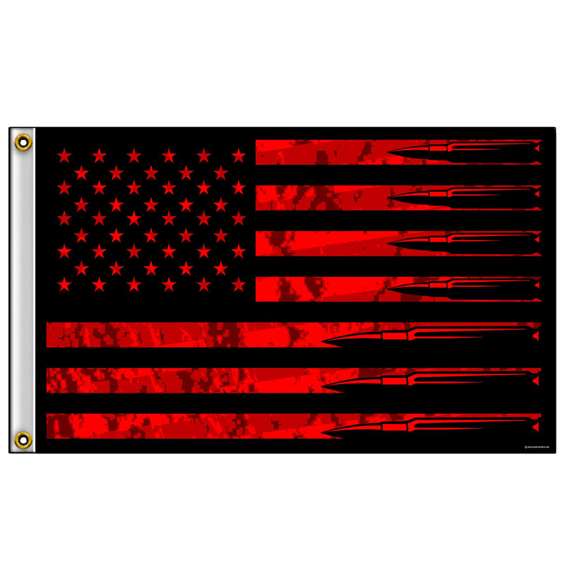 Hot Leathers FGA1079 Stars, Stripes and Bullets Flag