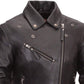 First Manufacturing FIL159NOCZ Women's Black Scarlett Motorcycle Leather Jacket