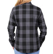 Hot Leathers FLL3001 Ladies Long Sleeve Cotton Black and Gray Flannel