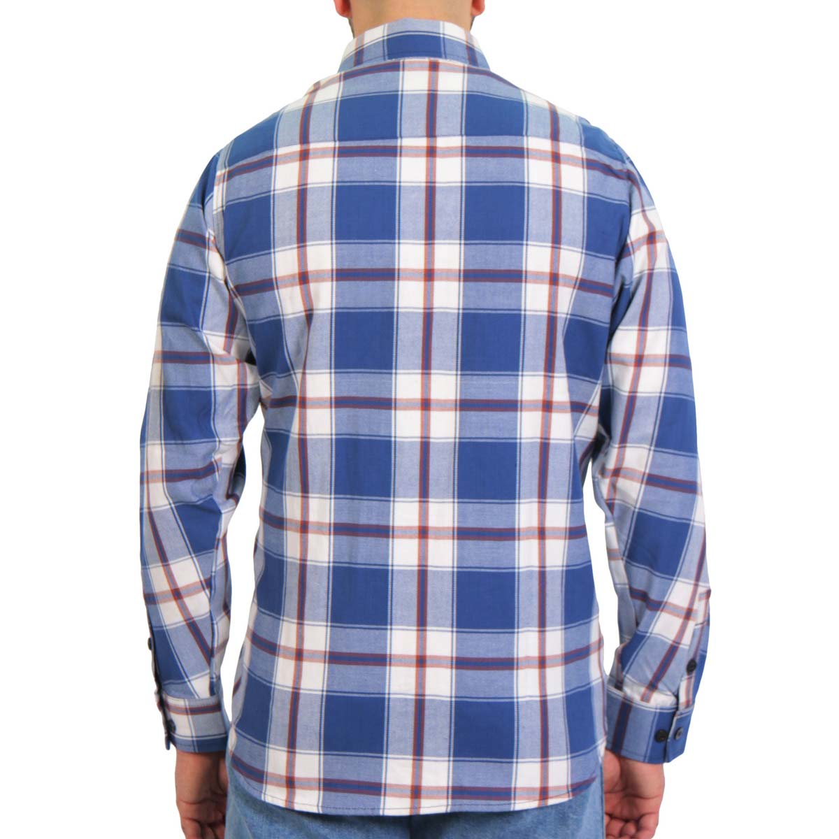 Hot Leathers FLM2025 Men's Blue, White and Red Flannel Long Sleeve Shirt