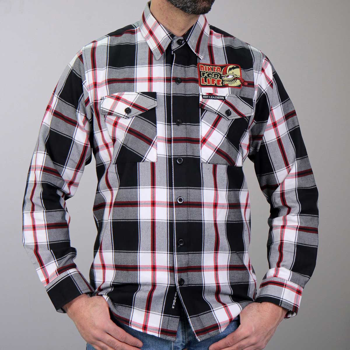 Hot Leathers FLM2104 Men's Bobber Monster Flannel Long Sleeve Shirt