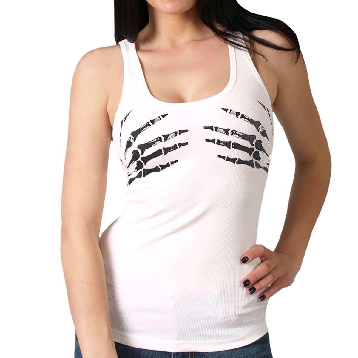 Hot Leathers Ladies Skeleton Balck Hands Tank Top Shirt GLF2190