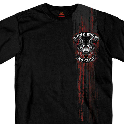 Hot Leathers GMD1343 'Jumbo Lone Wolf, No Club' Black Men's Black T-Shirt