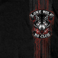 Hot Leathers GMD1343 'Jumbo Lone Wolf, No Club' Black Men's Black T-Shirt