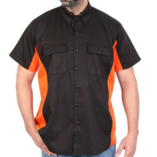 Hot Leathers GMM1008 Men's 2 Tone Lowsides Button Up Heavy-Duty Work Shirt for | Classic Mechanic Work Shirt