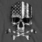 Hot Leathers GMS2391 Men’s ‘Flag Skull’ Long Sleeve Charcoal Shirt