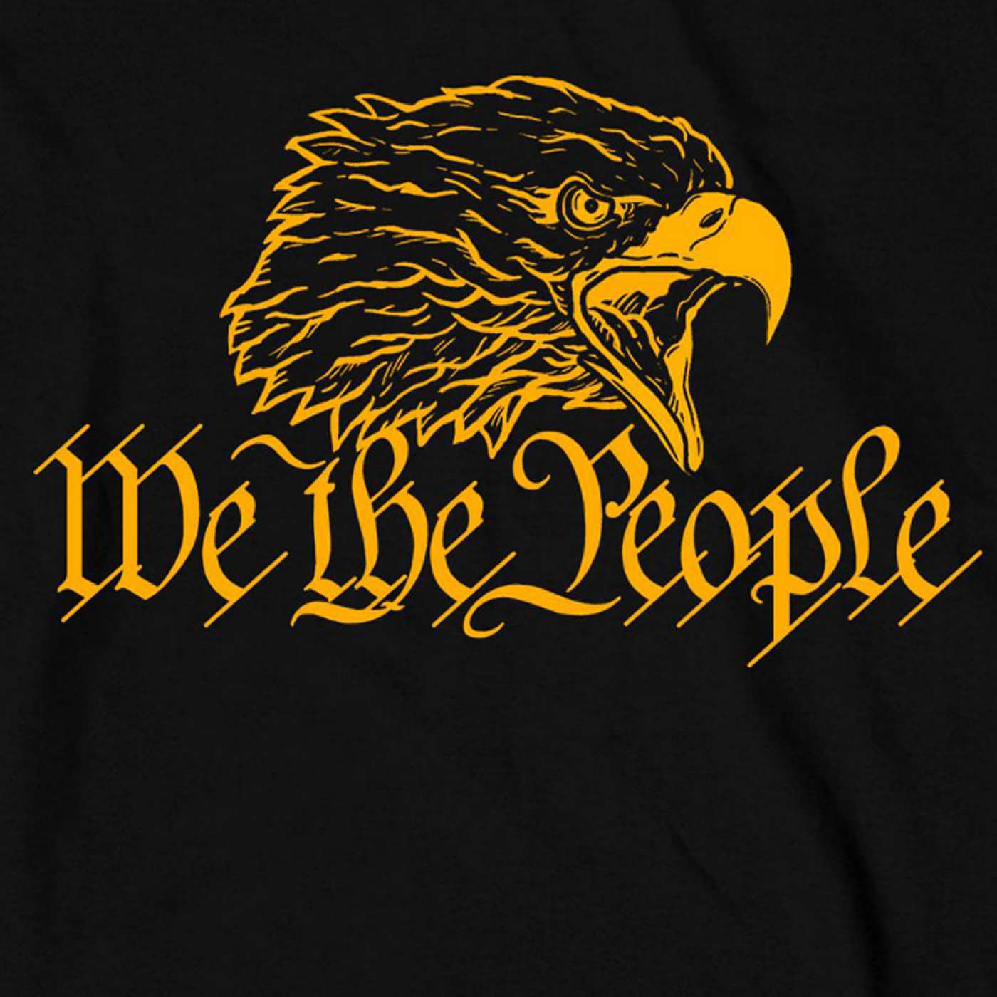 Hot Leathers GMS2485 Men's Long Sleeve We The People Eagle Black Shirt