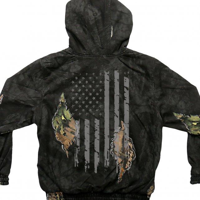 Mossy Oak and Hot Leathers GMZ4470 Mens Limited Edition Mashup Flag LeatherUp USA