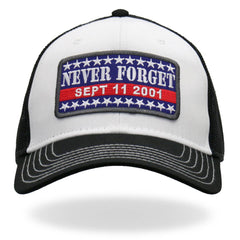 Hot Leathers Black And White Never Forget 9-11 Trucker Hat GSH1047