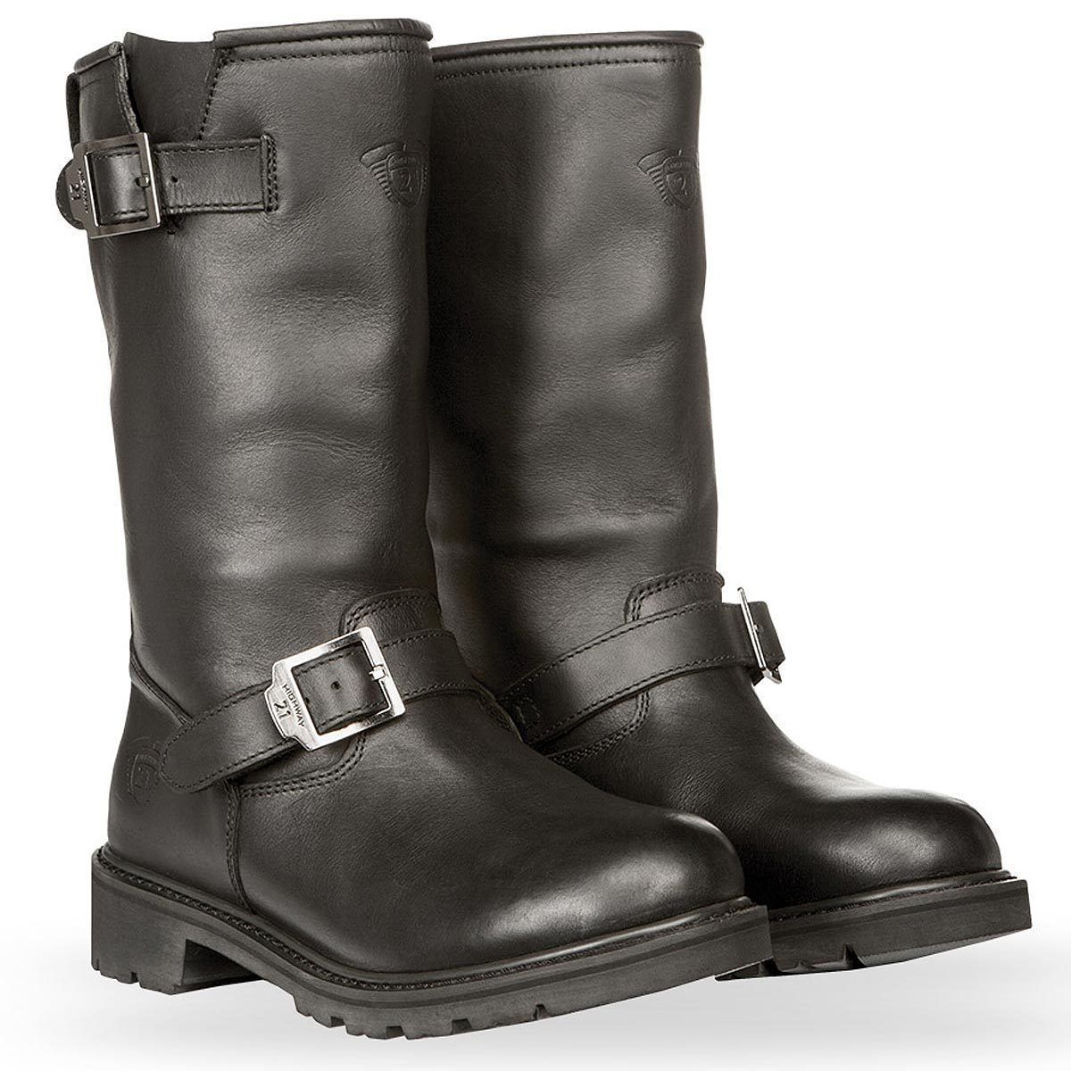 Close Out Highway 21 Primary Men's Black Leather Classic Engineer Motorcycle Boots 361-80114