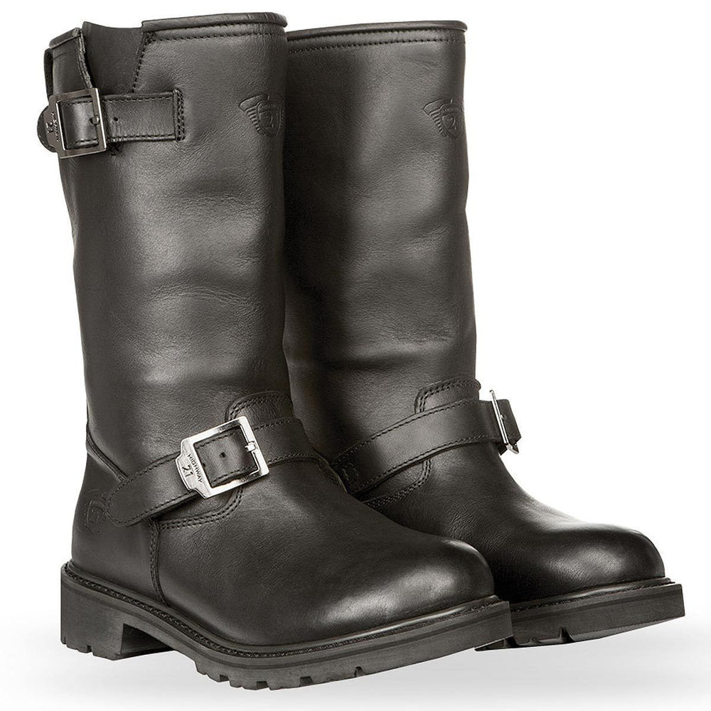 Close Out Highway 21 Primary Men's Black Leather Classic Engineer Motorcycle Boots