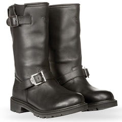 Close Out Highway 21 Primary Men's Black Leather Classic Engineer Motorcycle Boots