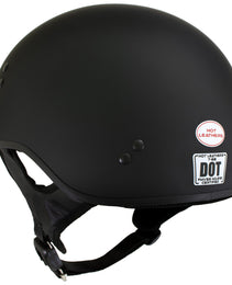 Hot Leathers HLT68-SP Flat Black 'The O.G.' No Logo Motorcycle DOT Skull Cap Half Helmet for Men and Women Biker