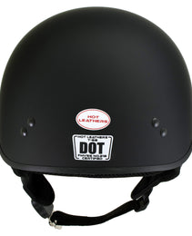 Hot Leathers HLT68 Flat Black The O.G. Flat Black Motorcycle DOT Skull Cap Half Helmet Biker