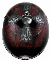 Hot Leathers HLD1008 Black 'Celtic Cross' Motorcycle DOT Approved Skull Cap Half Helmet for Men and Women Biker