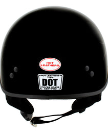 Hot Leathers HLD1036 'Flames' Gloss Black Motorcycle DOT Approved Skull Cap Half Helmet for Men and Women Biker