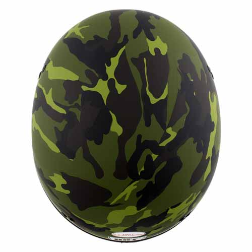 Hot Leathers Camo Matte Green Motorcycle Skull Cap Half Helmet for Men and Women DOT Approved HLD1049