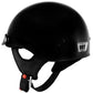 Hot Leathers HLT70 'Stealth' Glossy Black Motorcycle DOT Skull Cap Classic Half Helmet