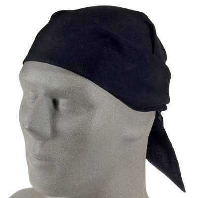 ZanHeadgear B017 100% Cotton Premium Black Bandanna