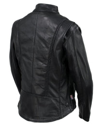 Milwaukee Leather USA MADE MLJKL5002 Women's Black 'Pristine' Premium Motorcycle Leather Jacket