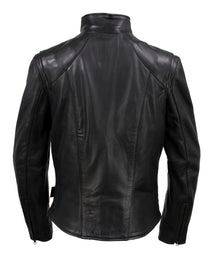 Milwaukee Leather USA MADE MLJKL5003 Women's Black 'Serene' Clean Cut Premium Motorcycle Leather Jacket