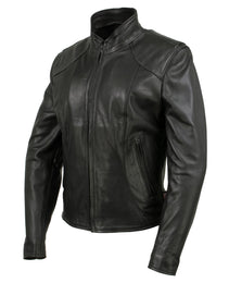 Milwaukee Leather USA MADE MLJKL5003 Women's Black 'Serene' Clean Cut Premium Motorcycle Leather Jacket