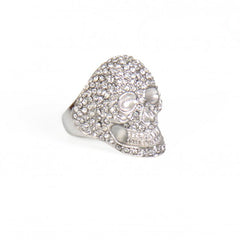 Hot Leathers JWR1113 Bling Skull Stainless Steel Ring