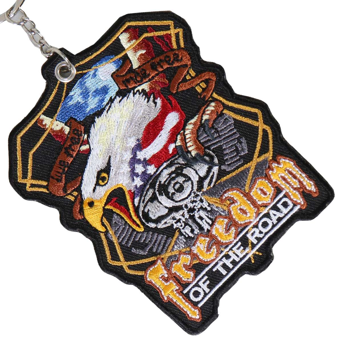 Hot Leathers Midnight Eagle Embroidered Key Chain KCH1018