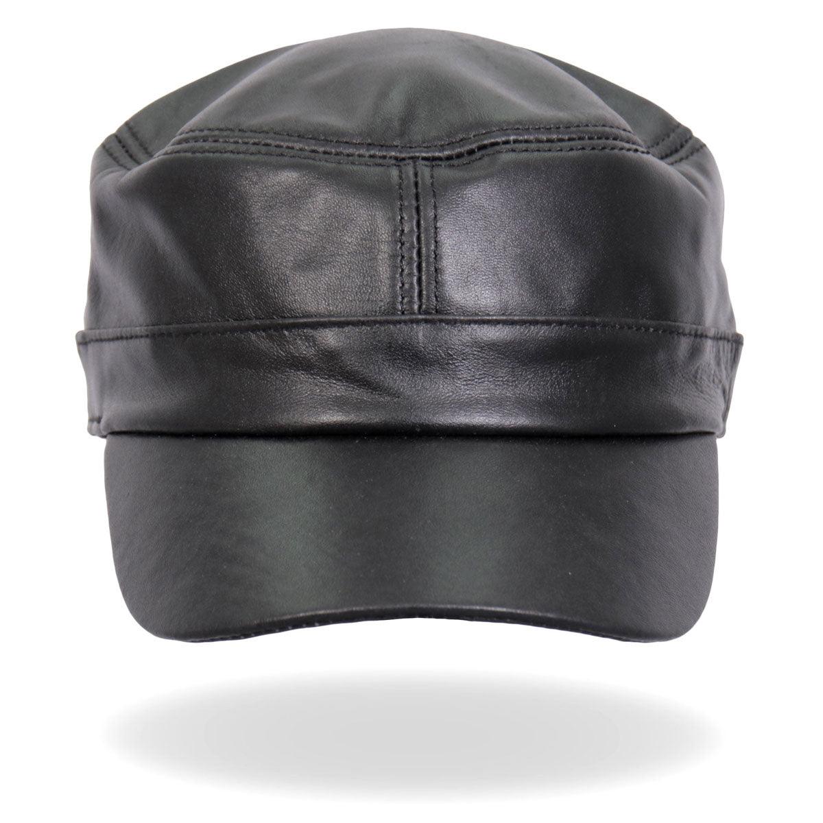 Hot Leathers LHA2007 Black Leather Cadet Cap