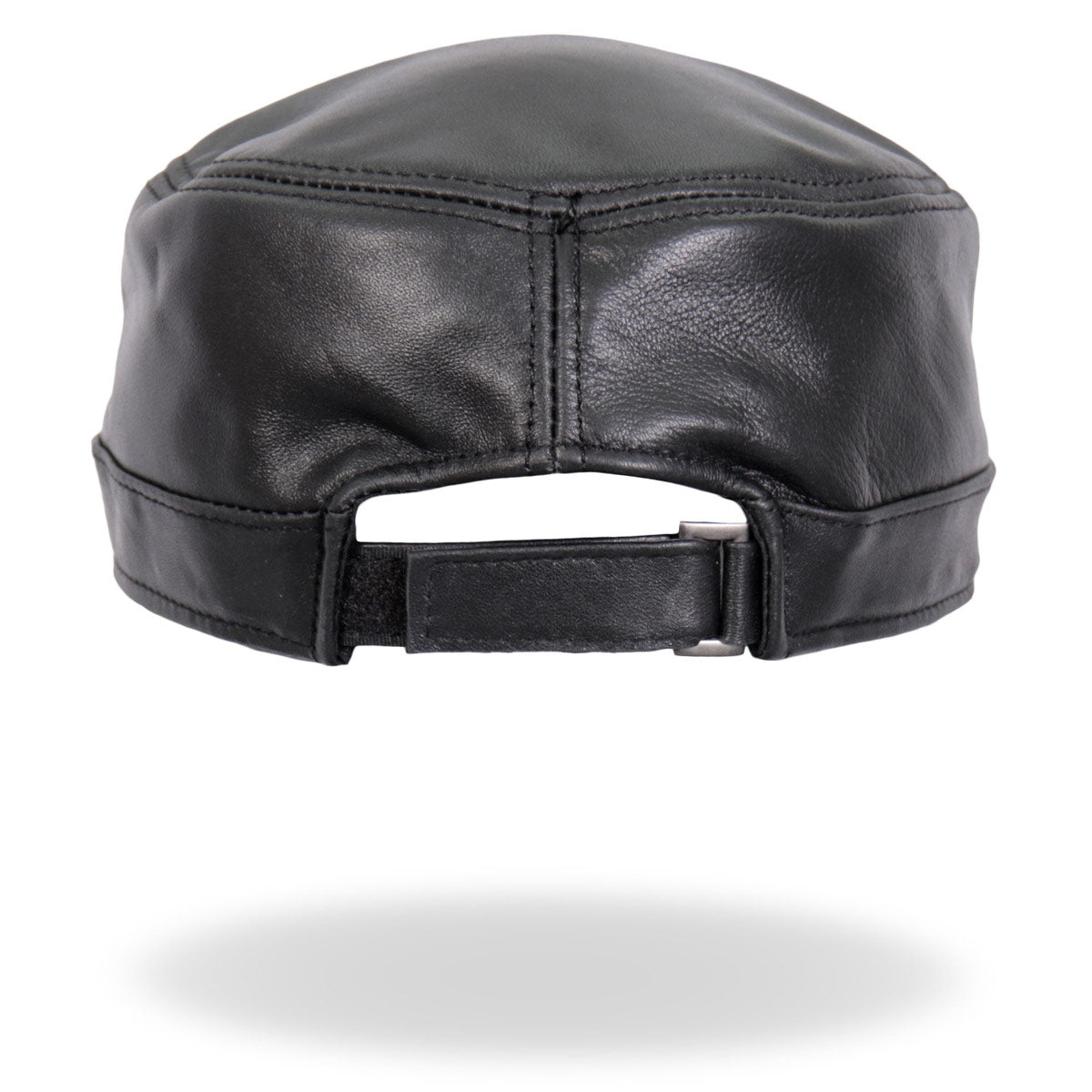 Hot Leathers LHA2007 Black Leather Cadet Cap