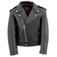 Milwaukee Leather LKK1920 Boy's Black Classic Leather Biker Jacket with Patch Pocket Style