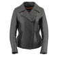 Milwaukee Leather LKL2711 Women's Braided Black Leather Motorcycle Rider Jacket w/ Studded Back