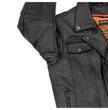 Milwaukee Leather LKM1720 Men's Black Premium Leather Motorcycle Vented Leather Jacket w/ Multi-Utility Pockets