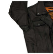 Milwaukee Leather LKM1760 Men's Black Leather Motorcycle Riders Jacket w/ Multi-Utility Pockets