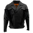 Milwaukee Leather LKM1760 Men's Black Leather Motorcycle Riders Jacket w/ Multi-Utility Pockets