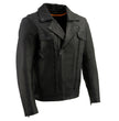 Milwaukee Leather LKM1760 Men's Black Leather Motorcycle Riders Jacket w/ Multi-Utility Pockets