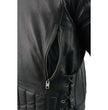 Milwaukee Leather LKM1765 Men's Black Leather Racer Style Side Laced Motorcycle Jacket w/ Ventilation System