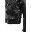 Milwaukee Leather LKM1775 Men's Black Leather Vintage Brando Style Motorcycle Riders Jacket with Side Laces