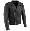 Milwaukee Leather LKM1775 Men's Black Leather Vintage Brando Style Motorcycle Riders Jacket with Side Laces